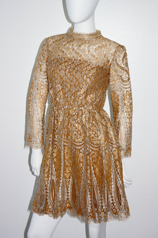 1960's Metallic Lace Dress