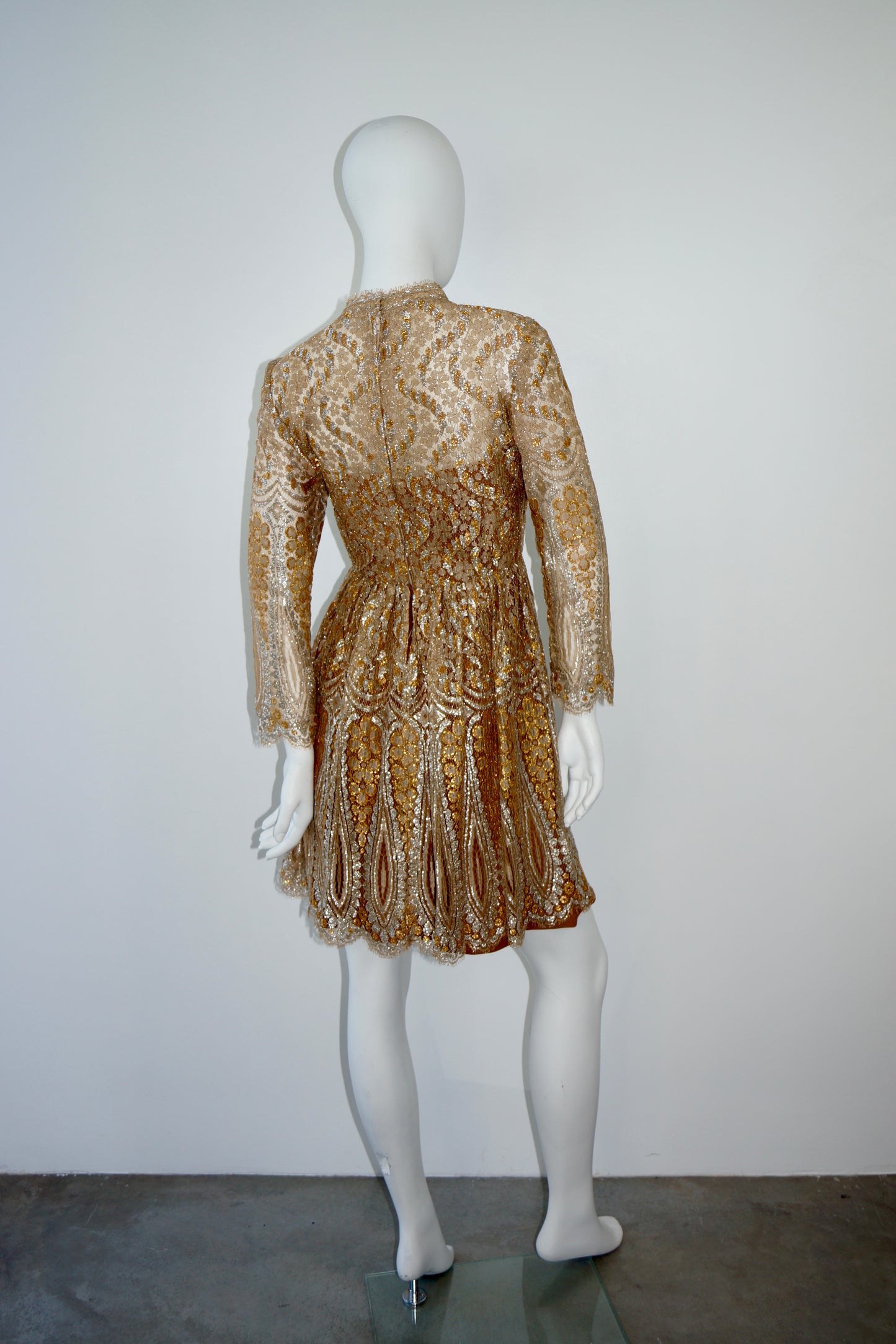 1960's Metallic Lace Dress