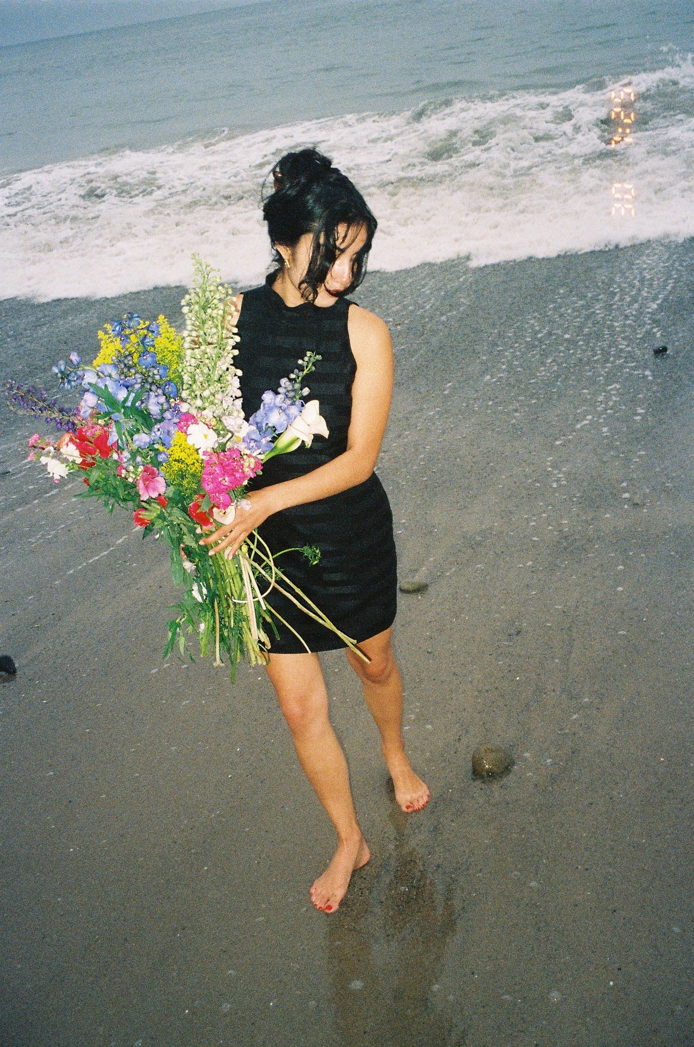 Carmen Marc Valvo 90's/Early 2000's Striped LBD