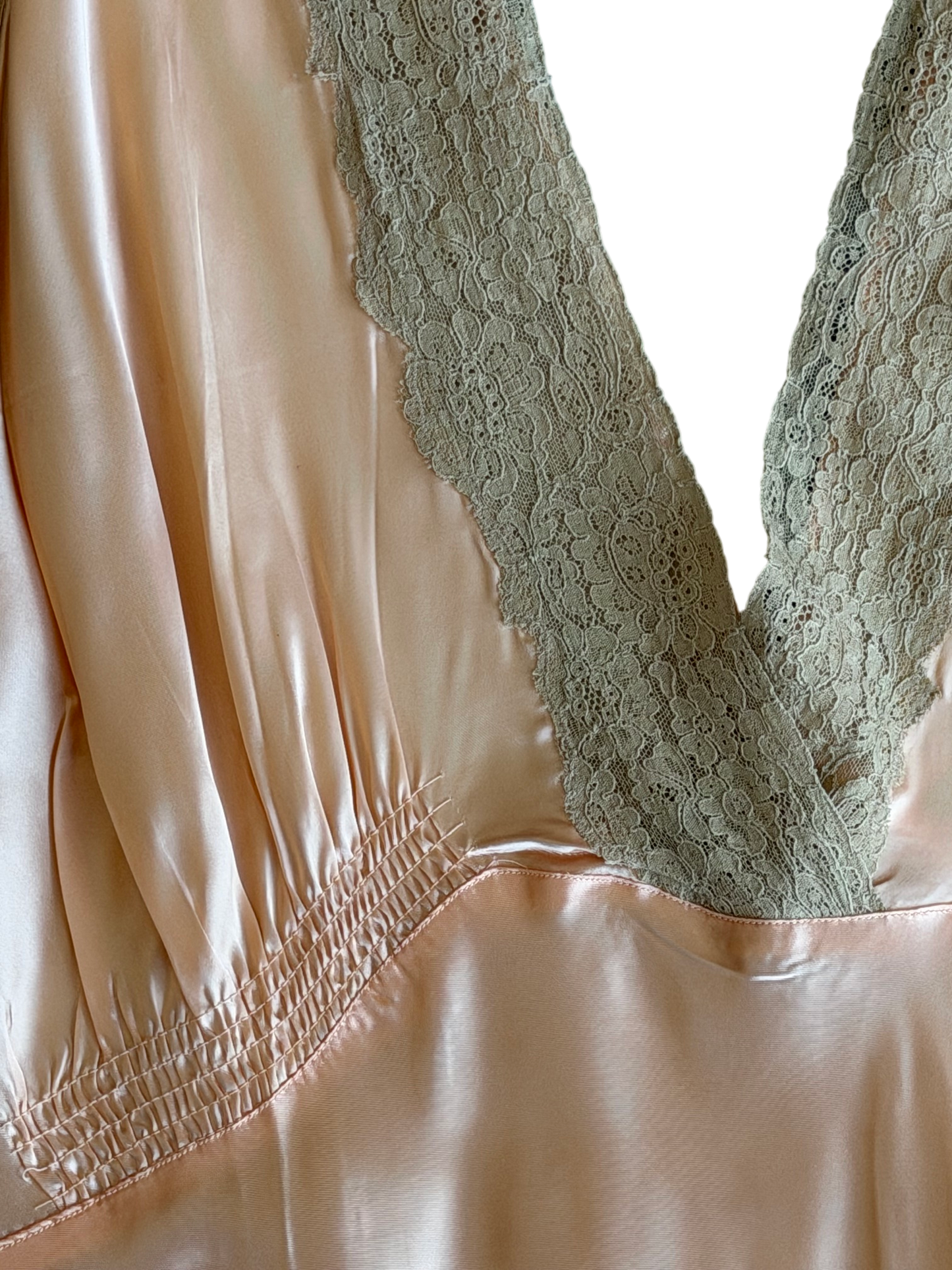 1930's Peach Satin Slip Dress