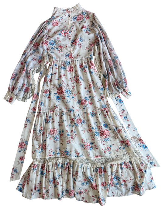 1970's Cotton Prairie Dress