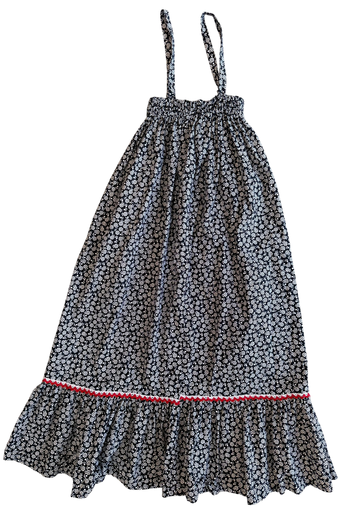 70's Black and White Dress Skirt with Red Pockets