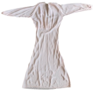 1930s Blush Silk Lace Evening Dress