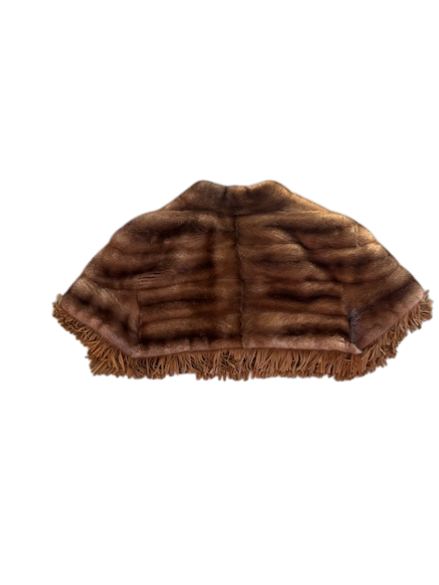 J.Mendel Mink Fur Capelet with Suede Fringe