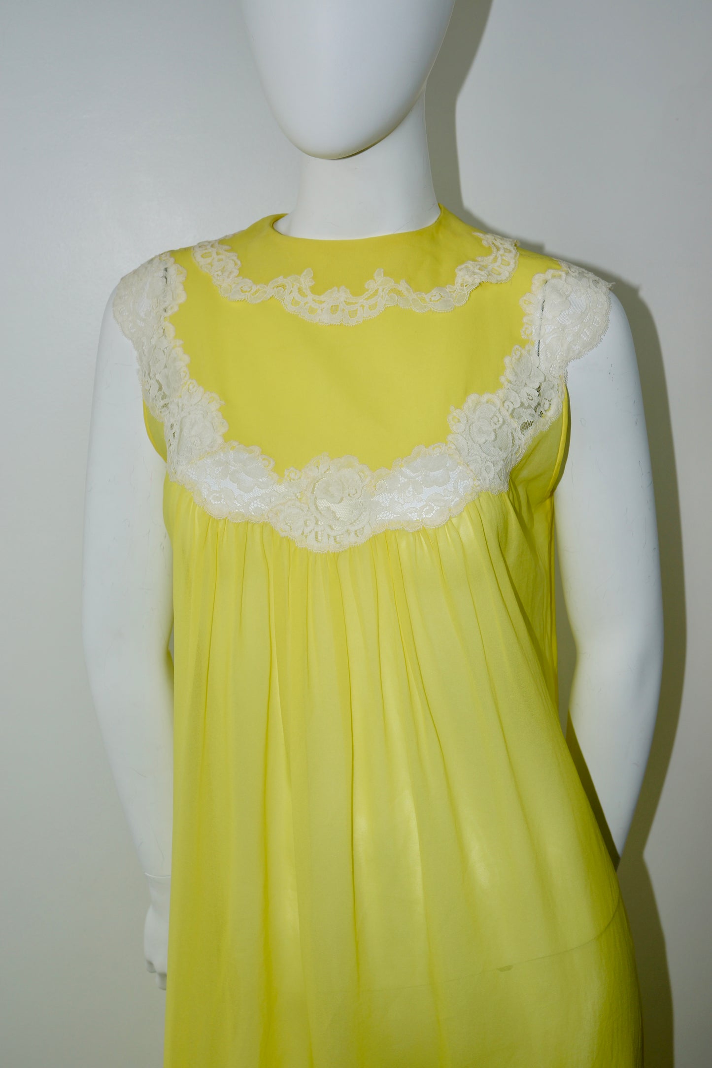 Sunshine Yellow 1960's Peignoir Slip