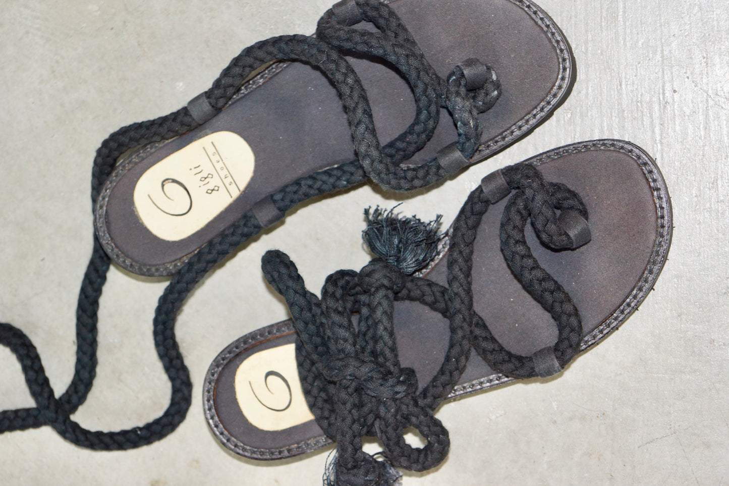 Romeo Gigli Black Rope Sandals