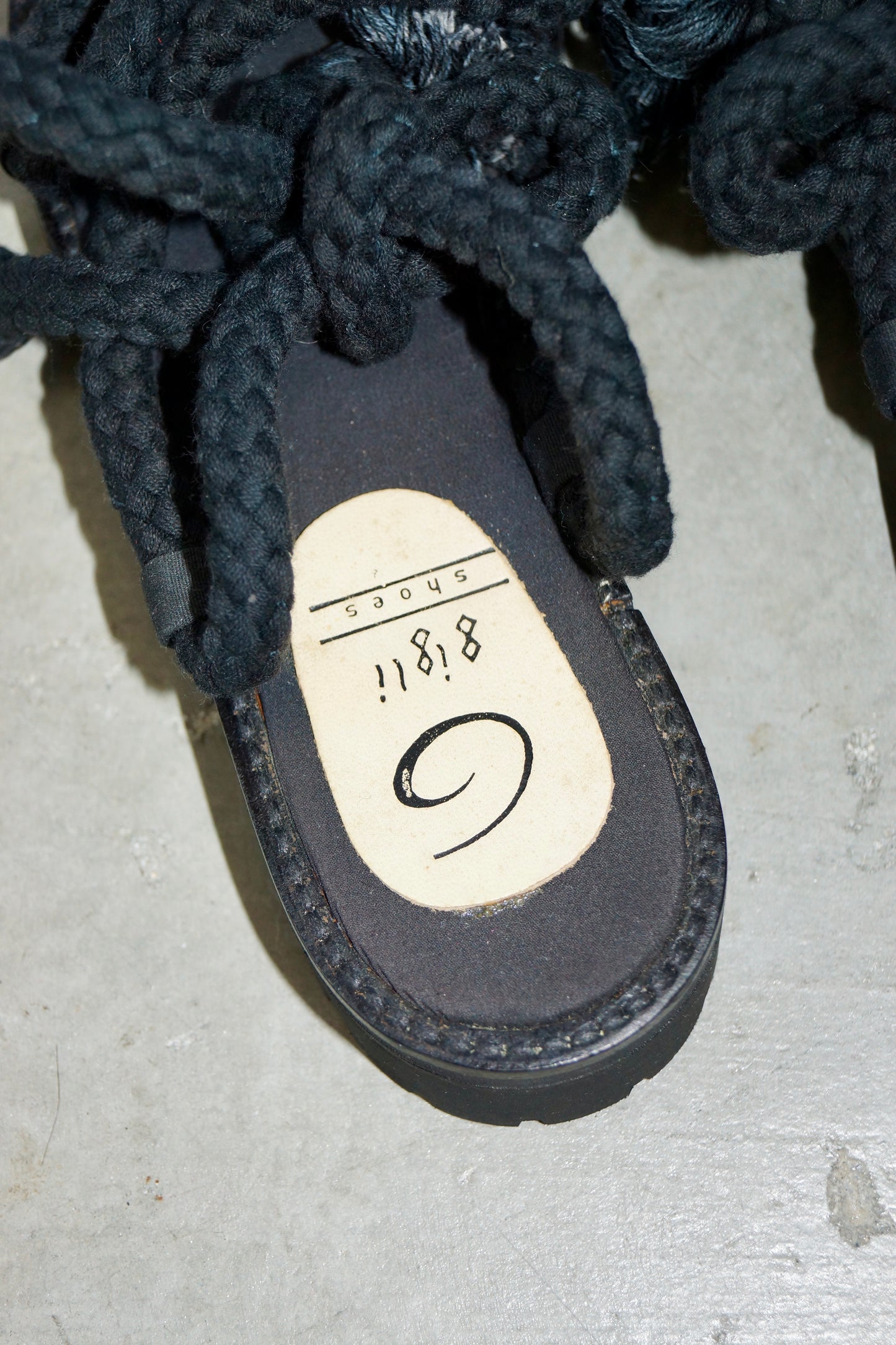 Romeo Gigli Black Rope Sandals