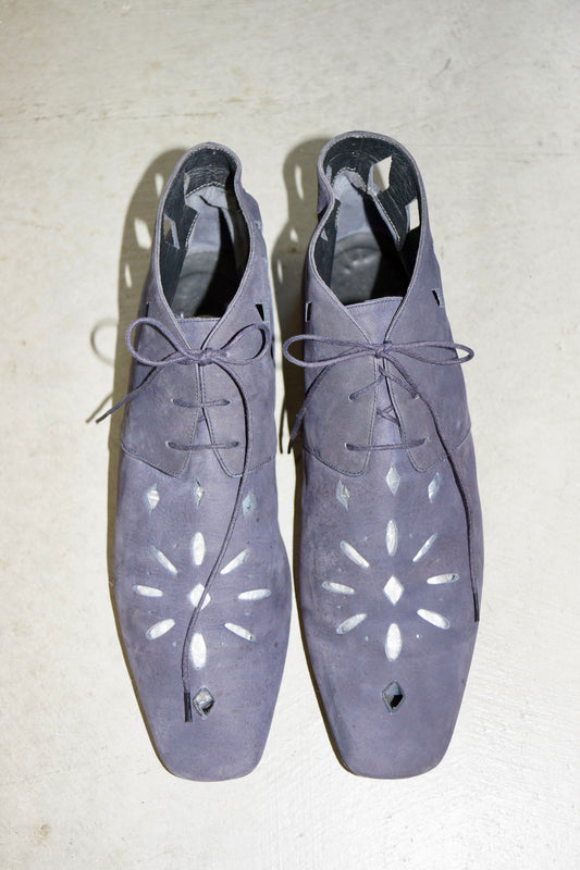 Romeo Gigli Blue Suede Moccasins