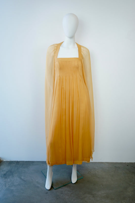1970's Germaine & Jane Paris Cape Gown
