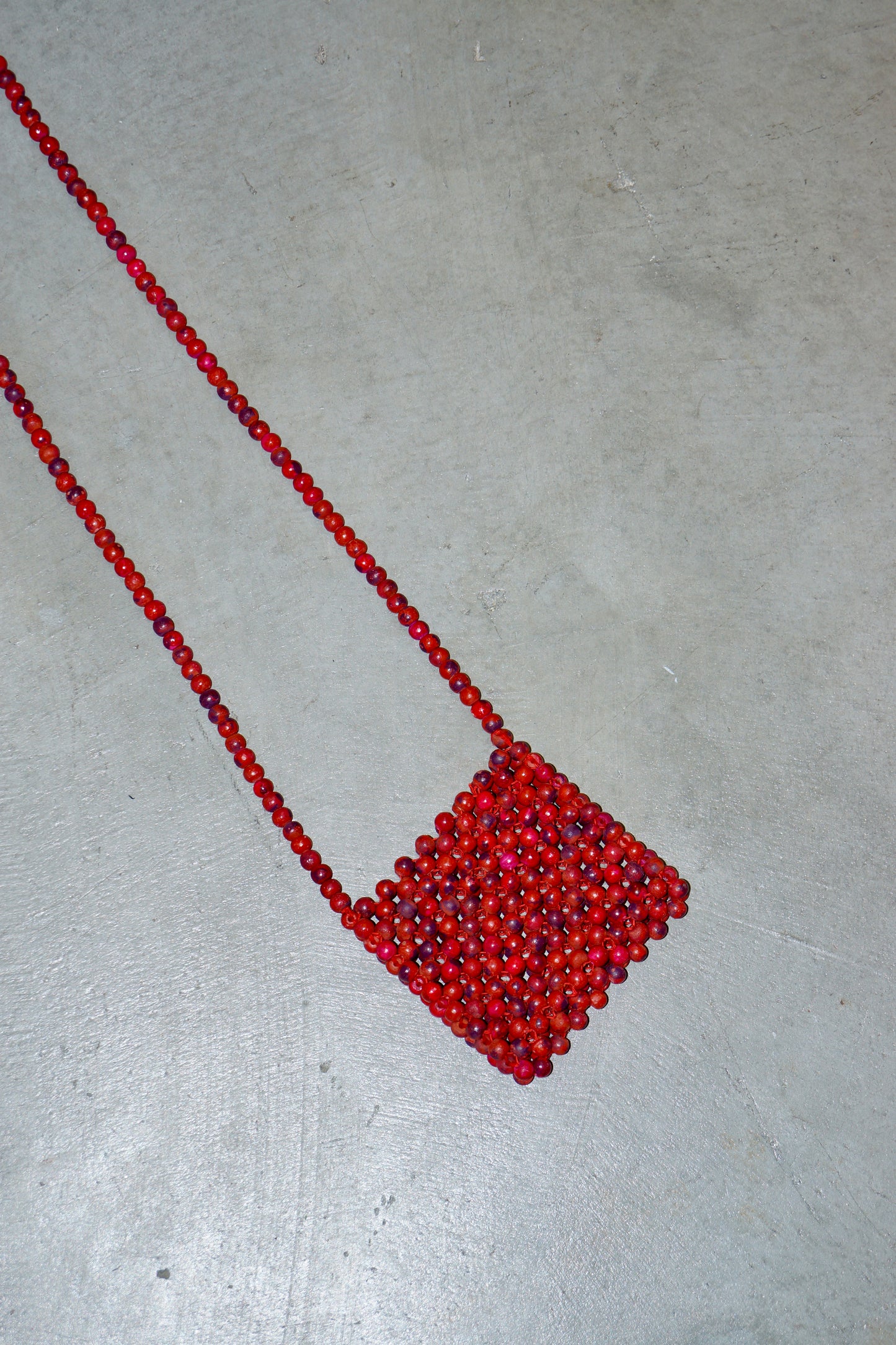 Romeo Gigli Red Wooden Bead Bag