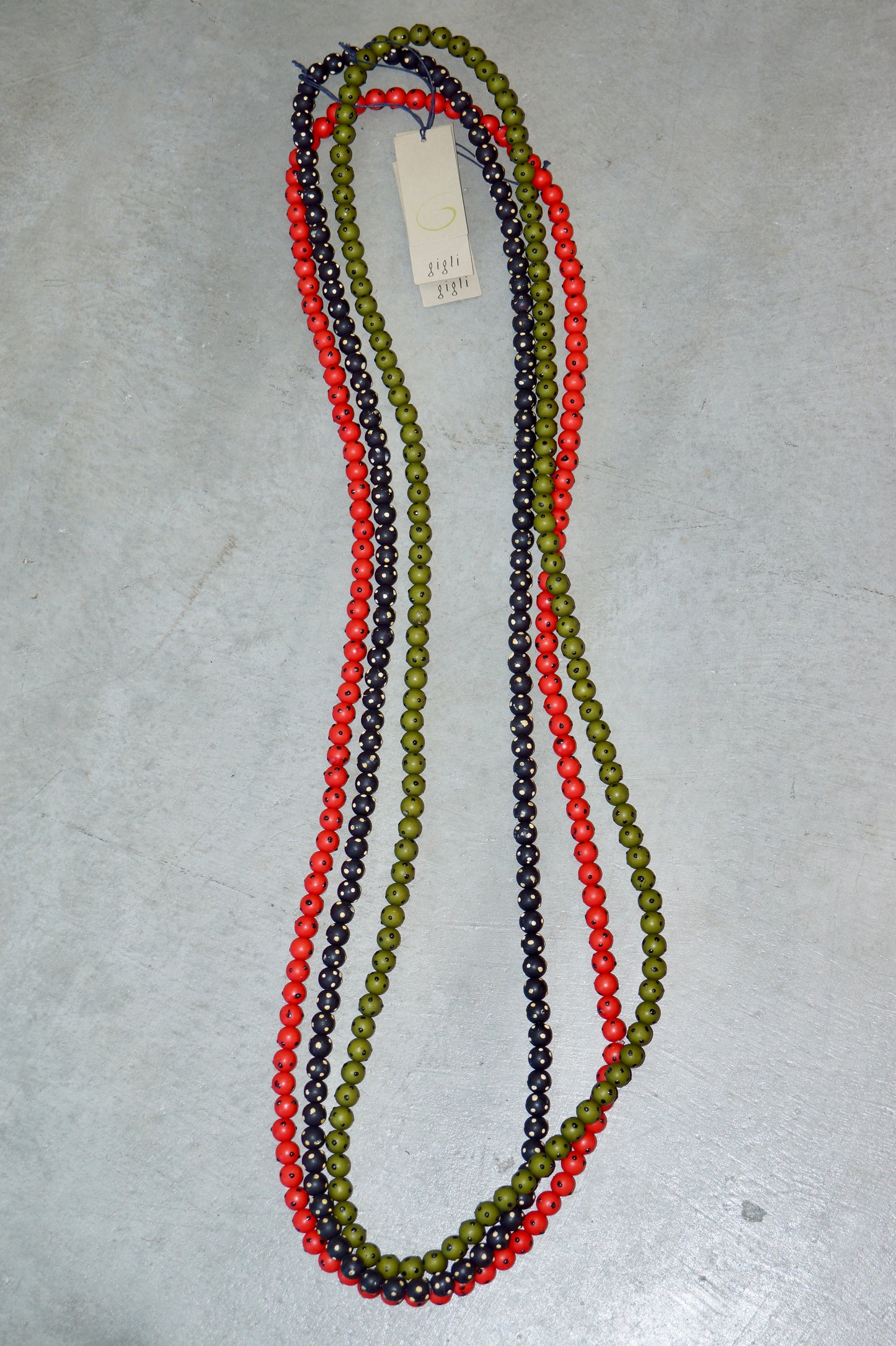 Romeo Gigli Extra Long Resin Bead Necklace