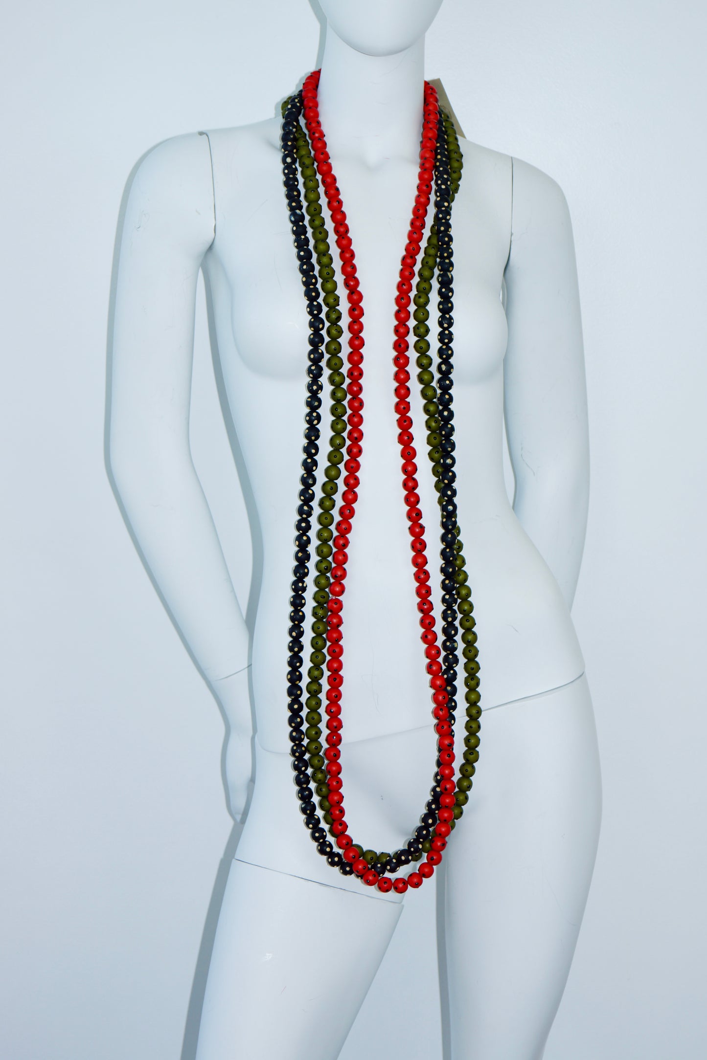 Romeo Gigli Extra Long Resin Bead Necklace