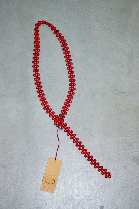 Romeo Gigli Red Wooden Bead Belt or Necklace