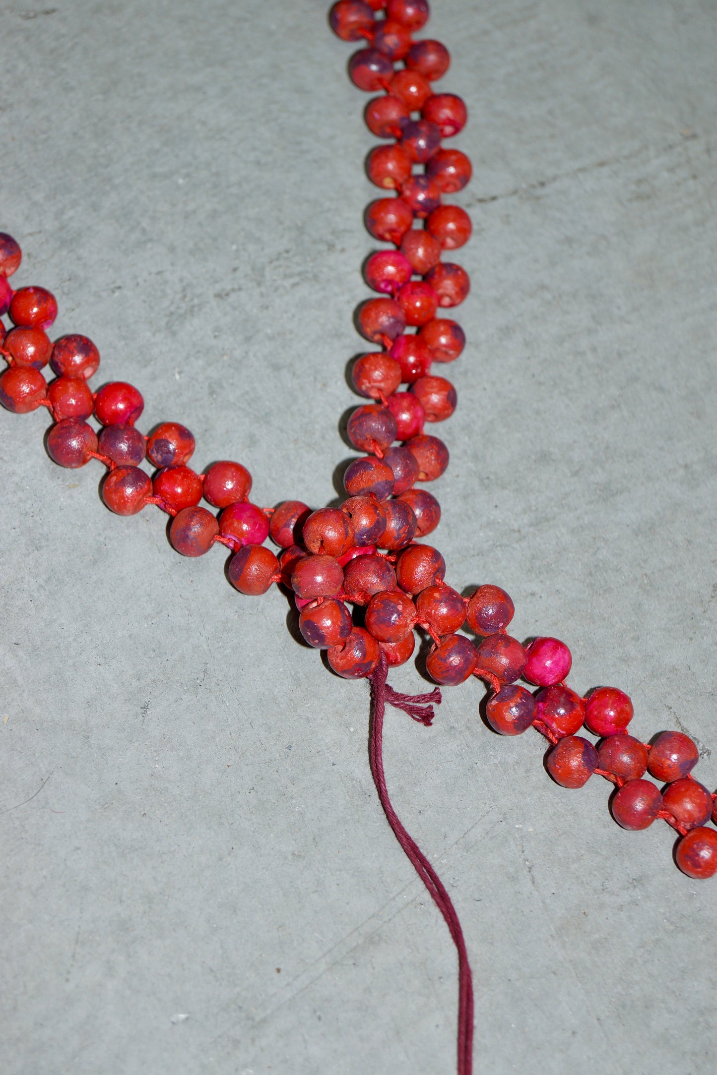 Romeo Gigli Red Wooden Bead Belt or Necklace