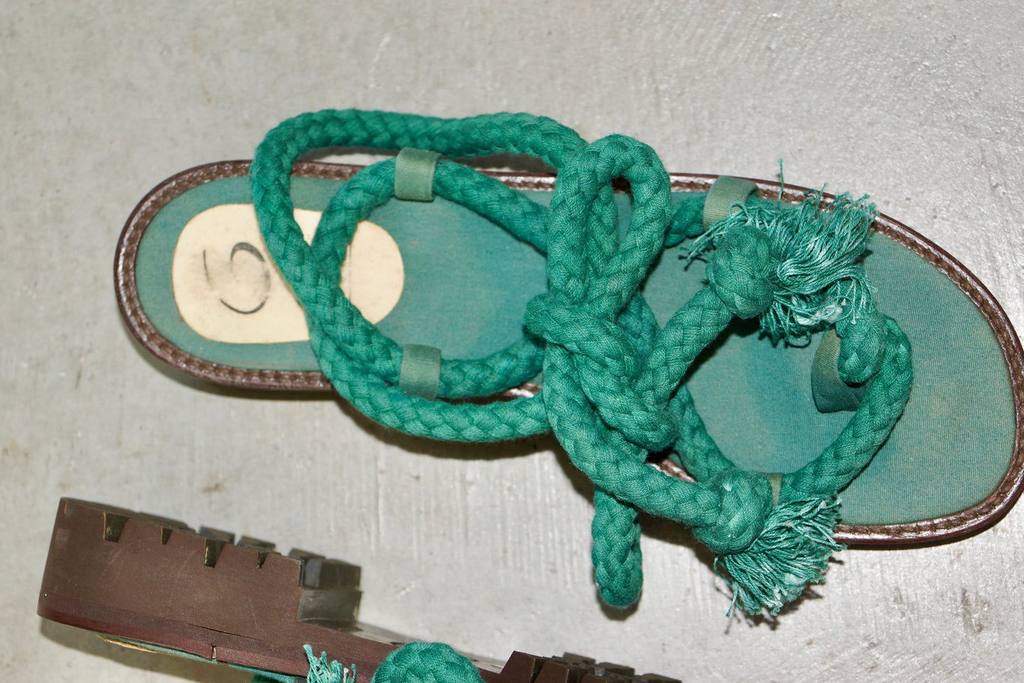 Romeo Gigli Green Rope Sandals
