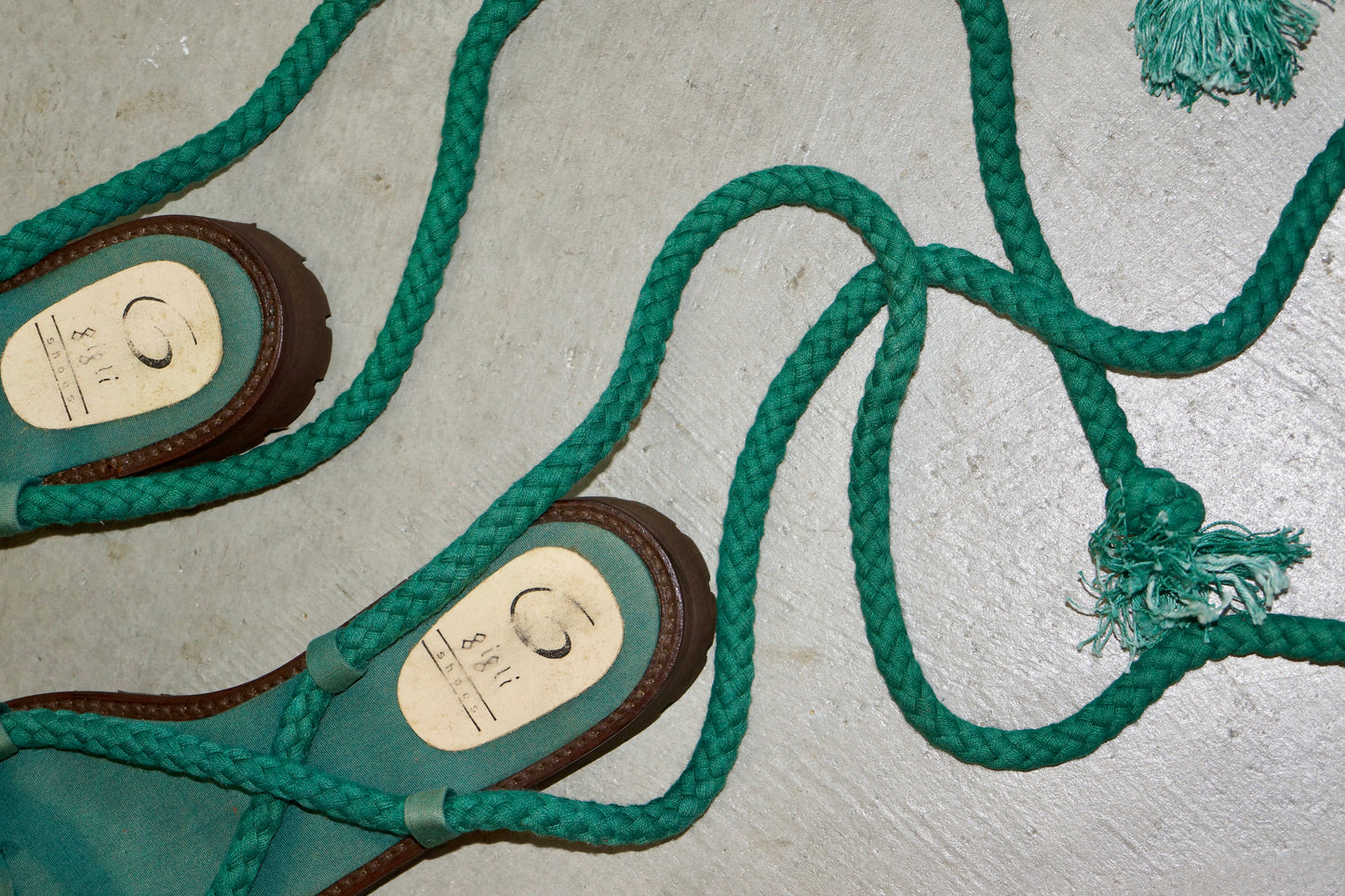 Romeo Gigli Green Rope Sandals