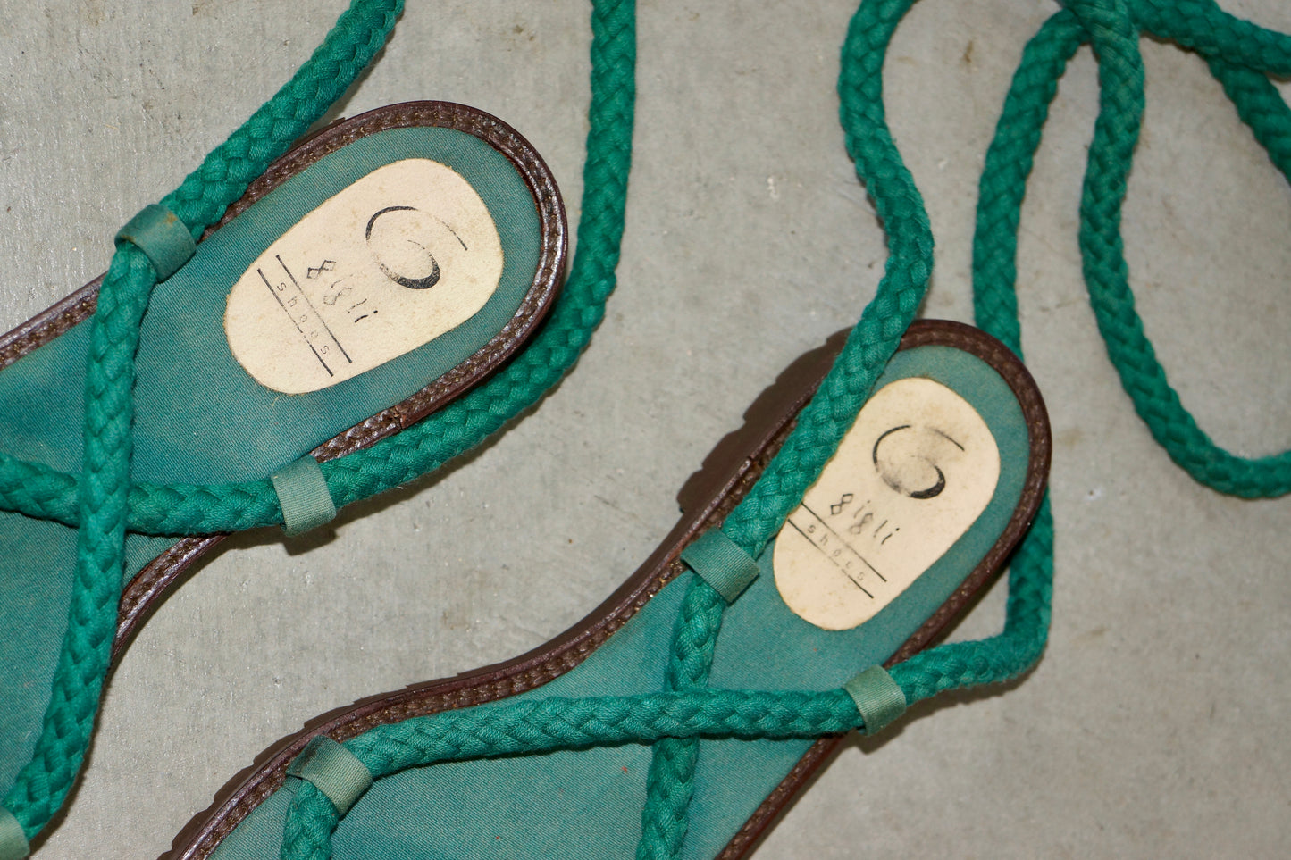 Romeo Gigli Green Rope Sandals