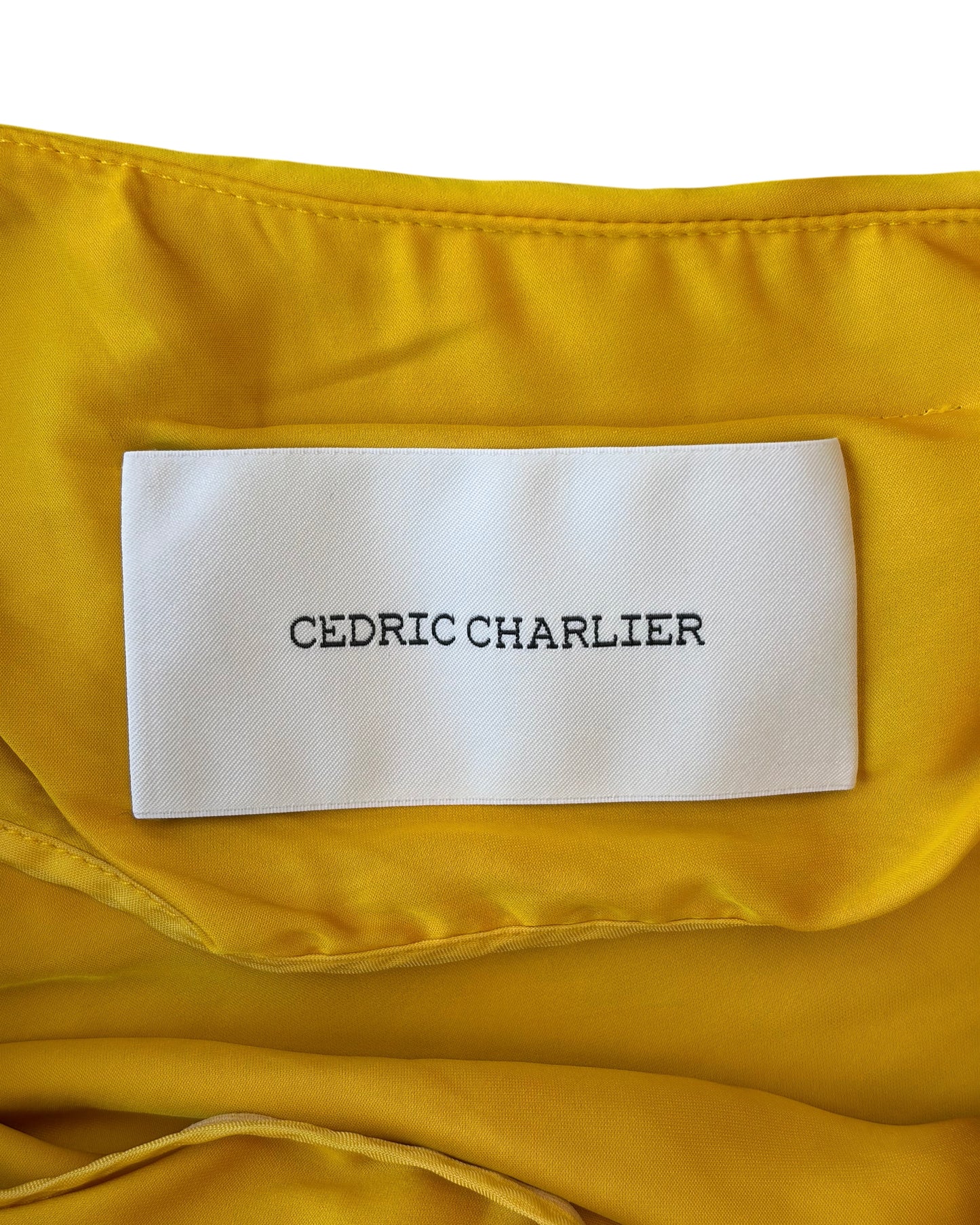 Cedric Charlier Golden Silk Wrap Skirt