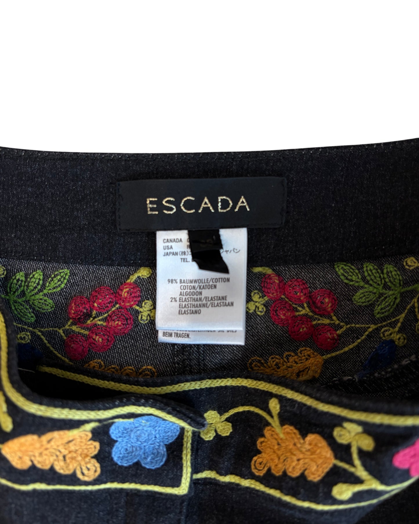 Vintage Escada Embroidered Denim Pants