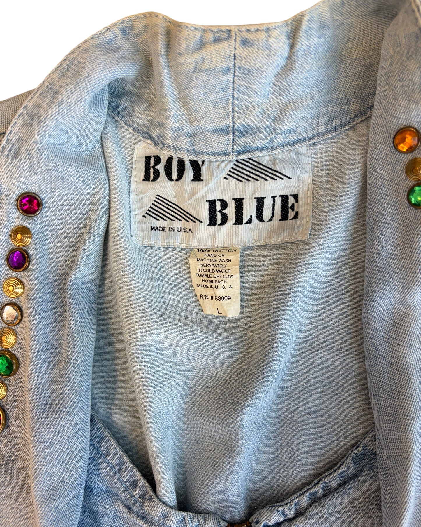1980's Jeweled Denim Jumpsuit