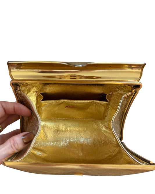 Rodo Gold Metal Clutch