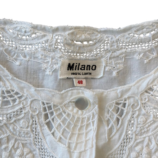 Milano Embroidered Linen Blouse