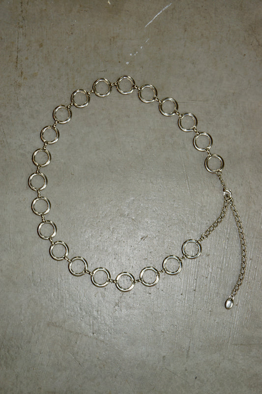 Vintage Silver-Tone Circle Link Belt