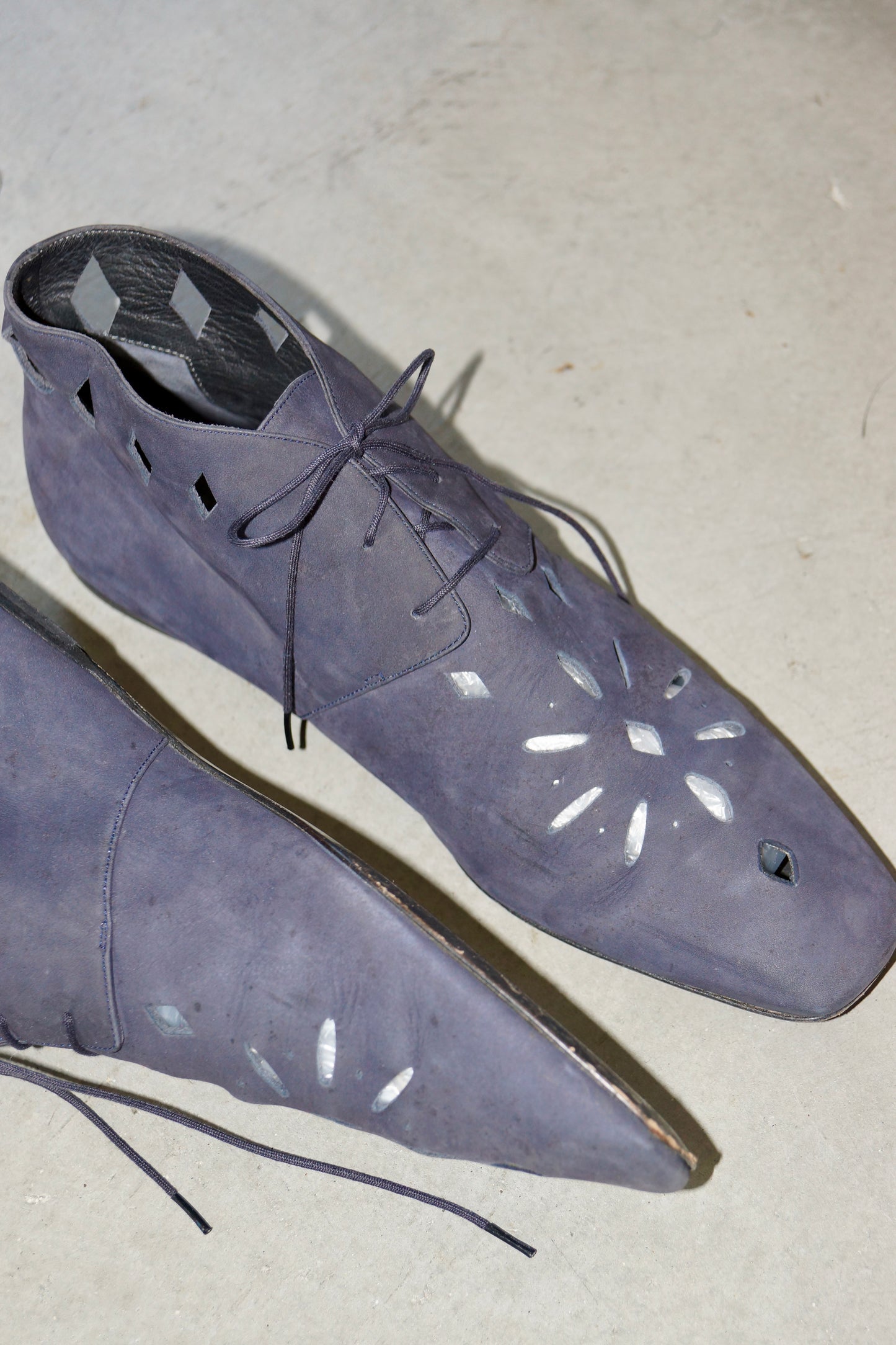 Romeo Gigli Blue Suede Moccasins