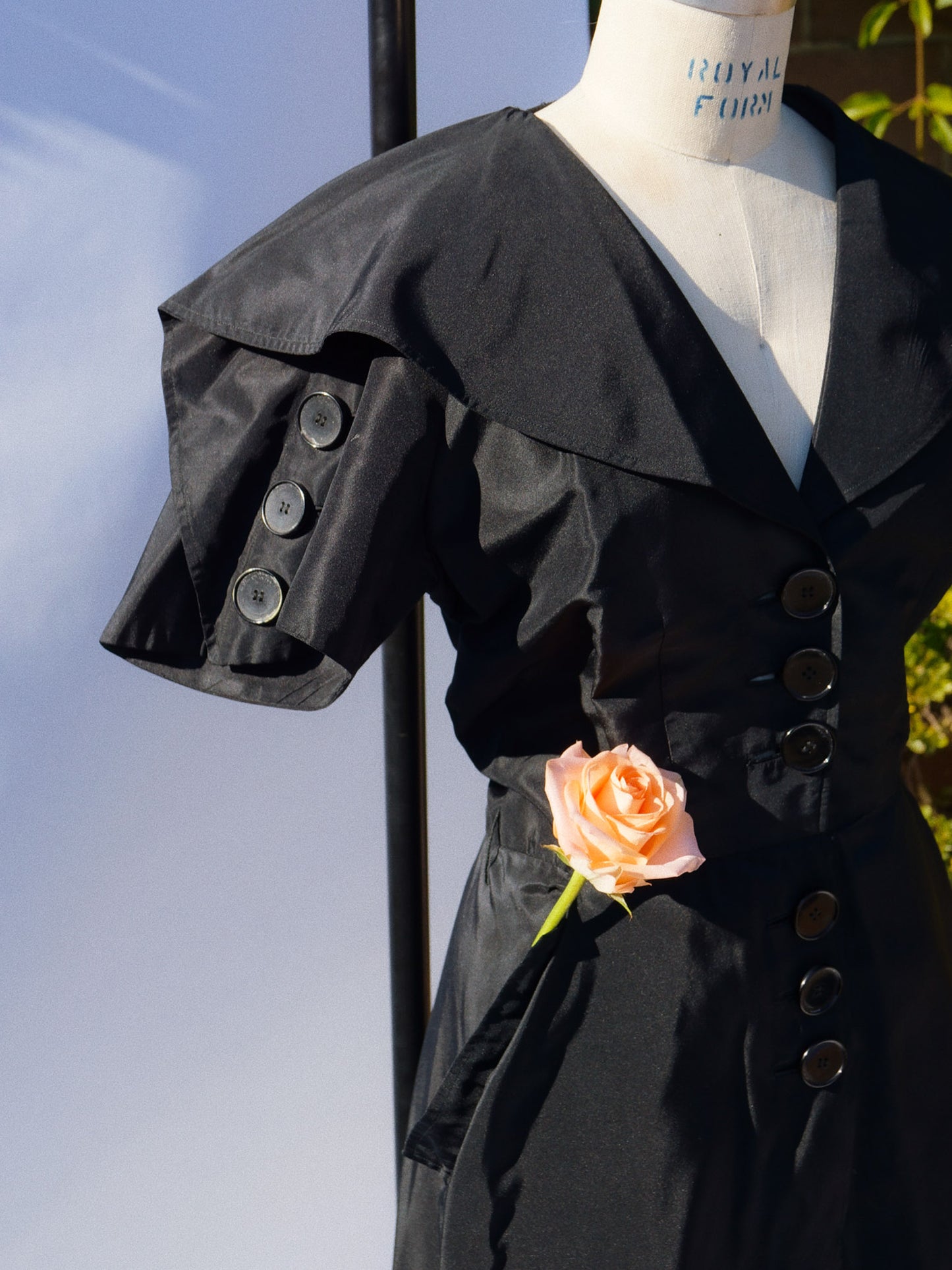 1950s Omar Kiam Black Dress With Gorgeous Waist line