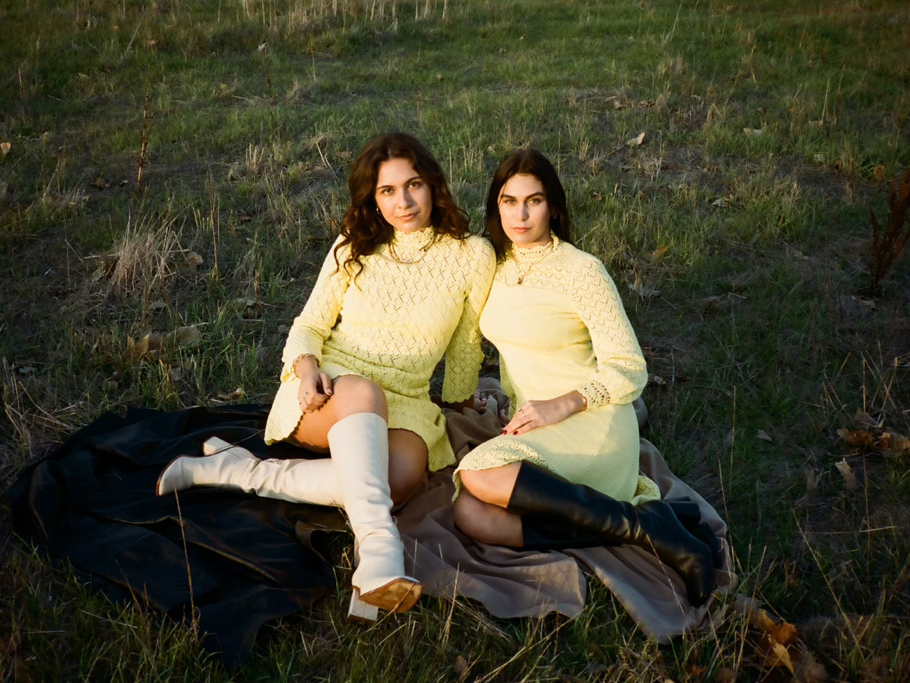 1970s Yellow Knit Dress