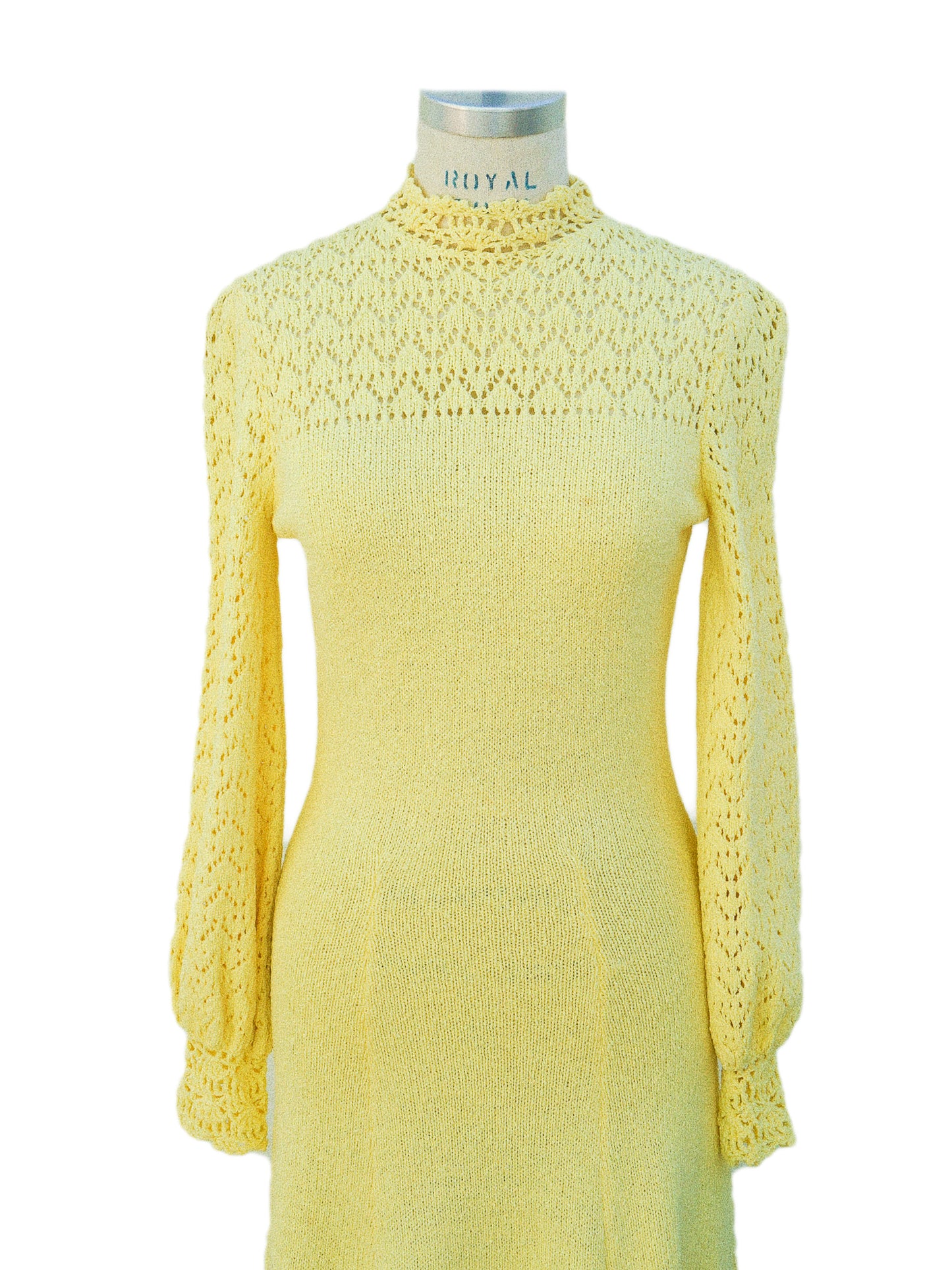 1970s Yellow Knit Dress
