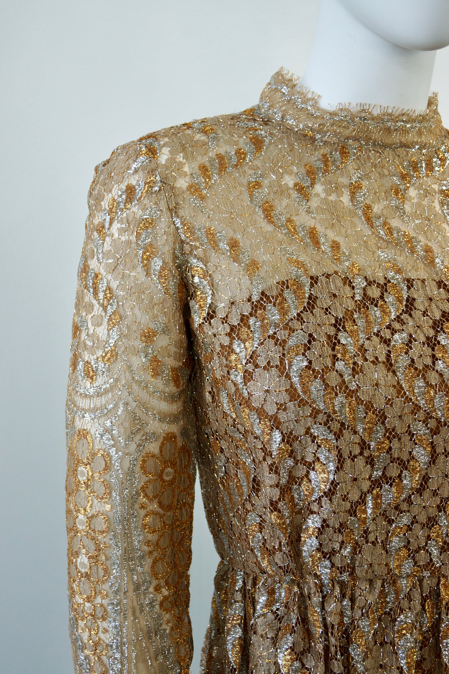 1960's Metallic Lace Dress