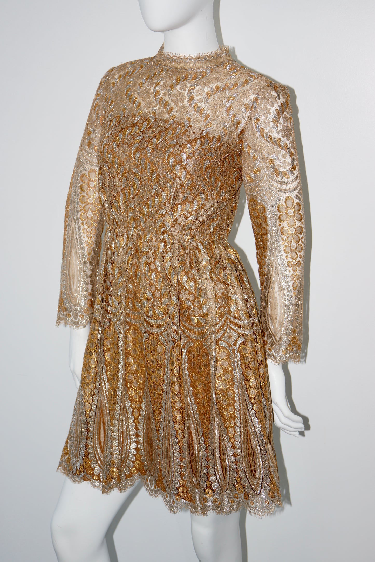 1960's Metallic Lace Dress