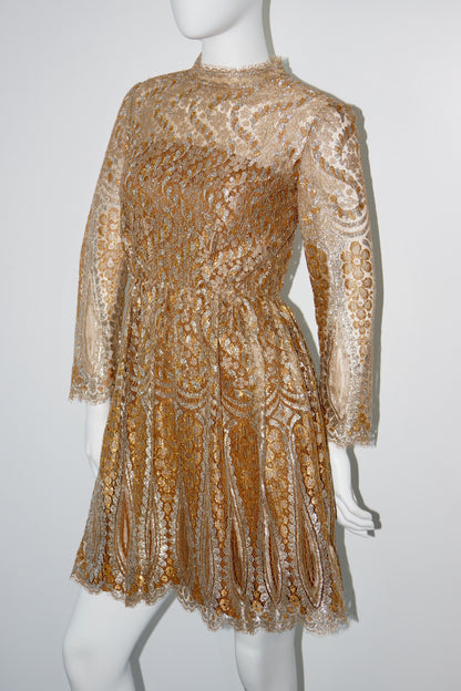 1960's Metallic Lace Dress