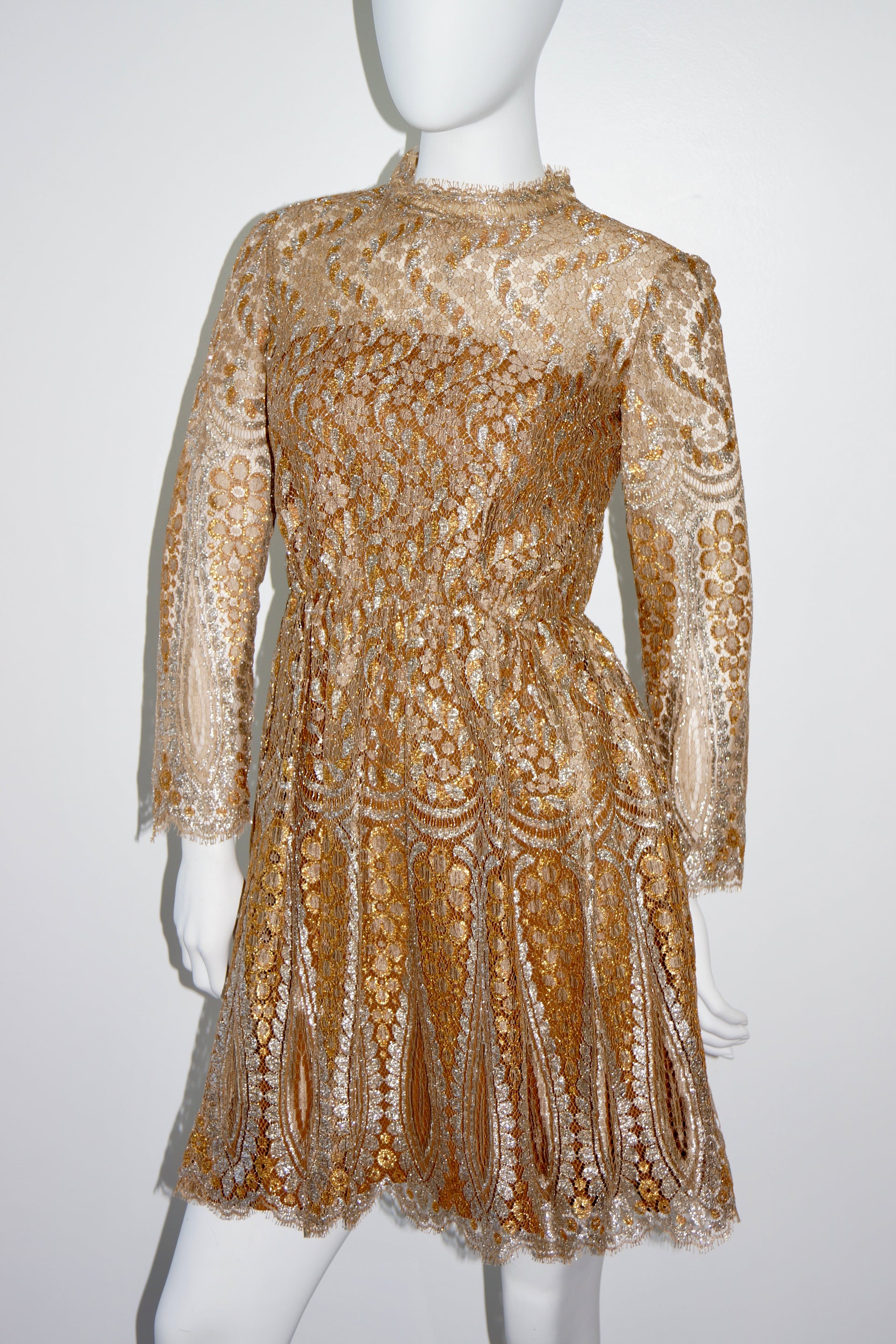 1960's Metallic Lace Dress – Chelsea Von Mach