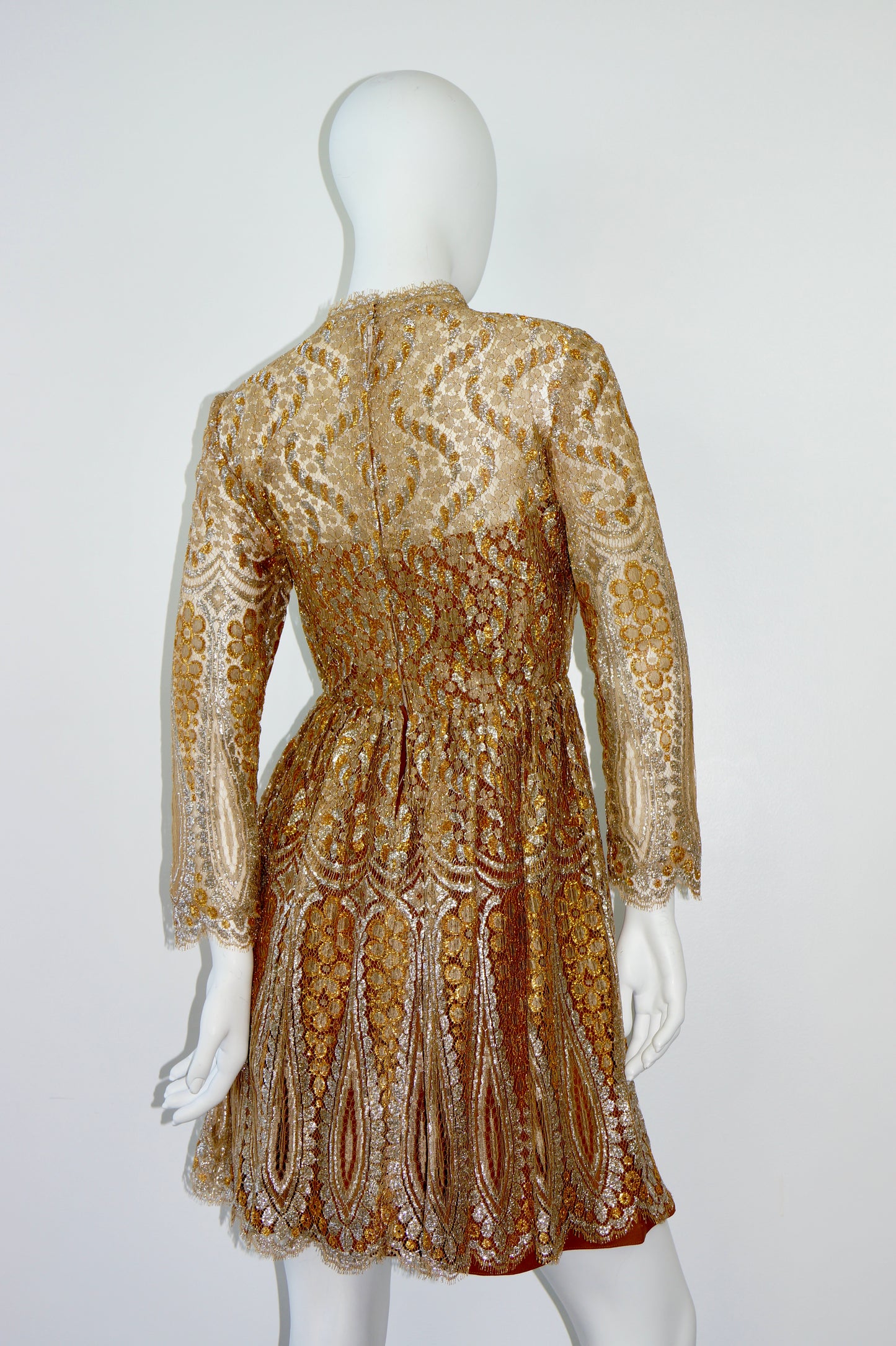 1960's Metallic Lace Dress