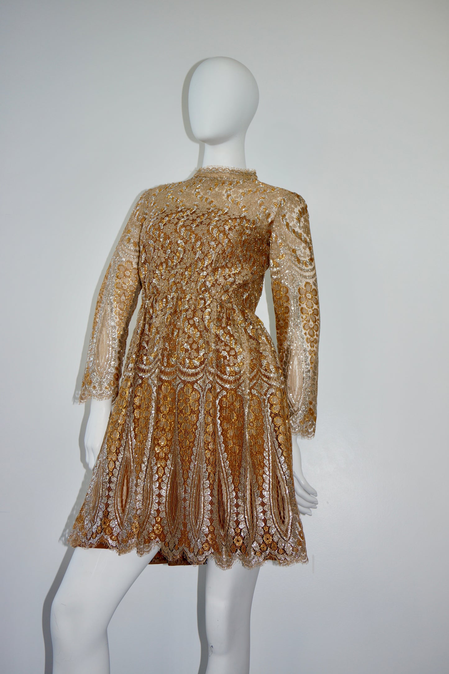 1960's Metallic Lace Dress