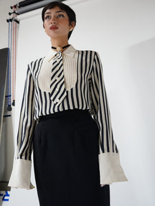 1980's Valentino Silk Blouse With Tie