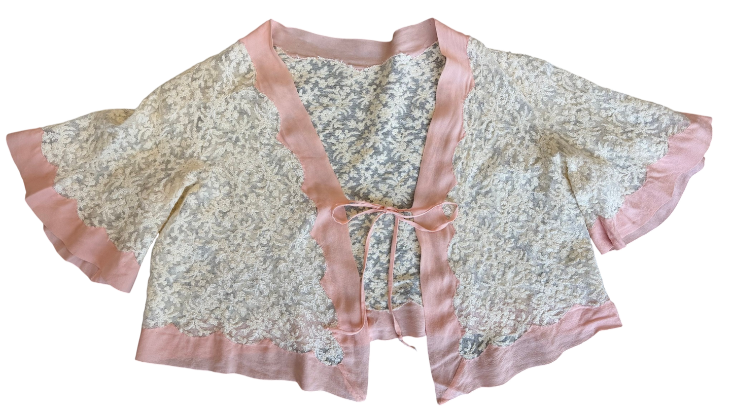 Antique Silk Lace Bed Jacket