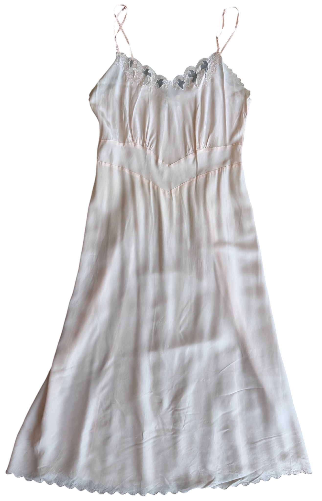 Pale Pink Scalloped Laros Slip Dress