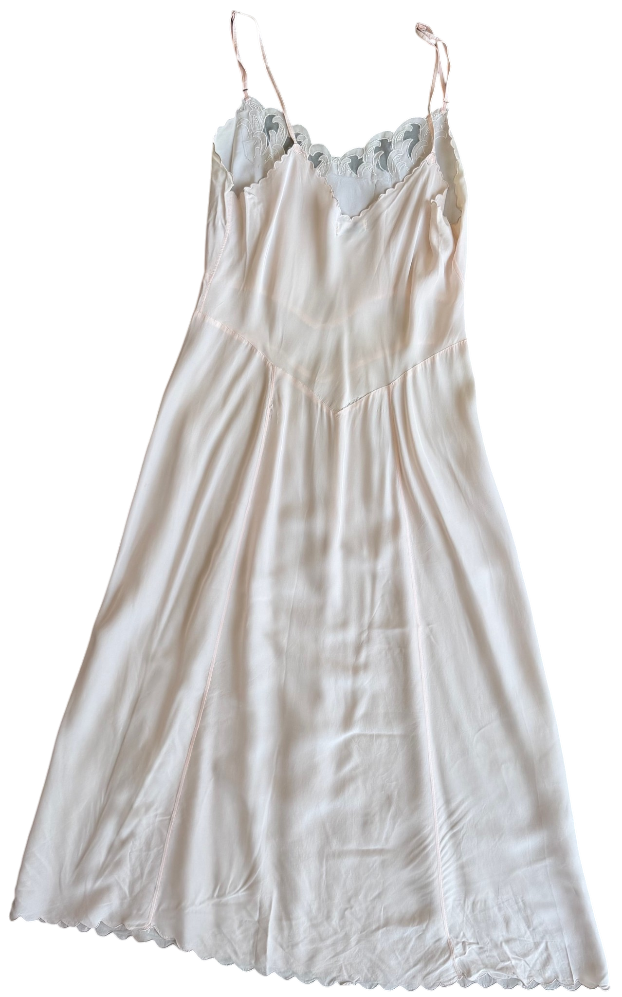 Pale Pink Scalloped Laros Slip Dress