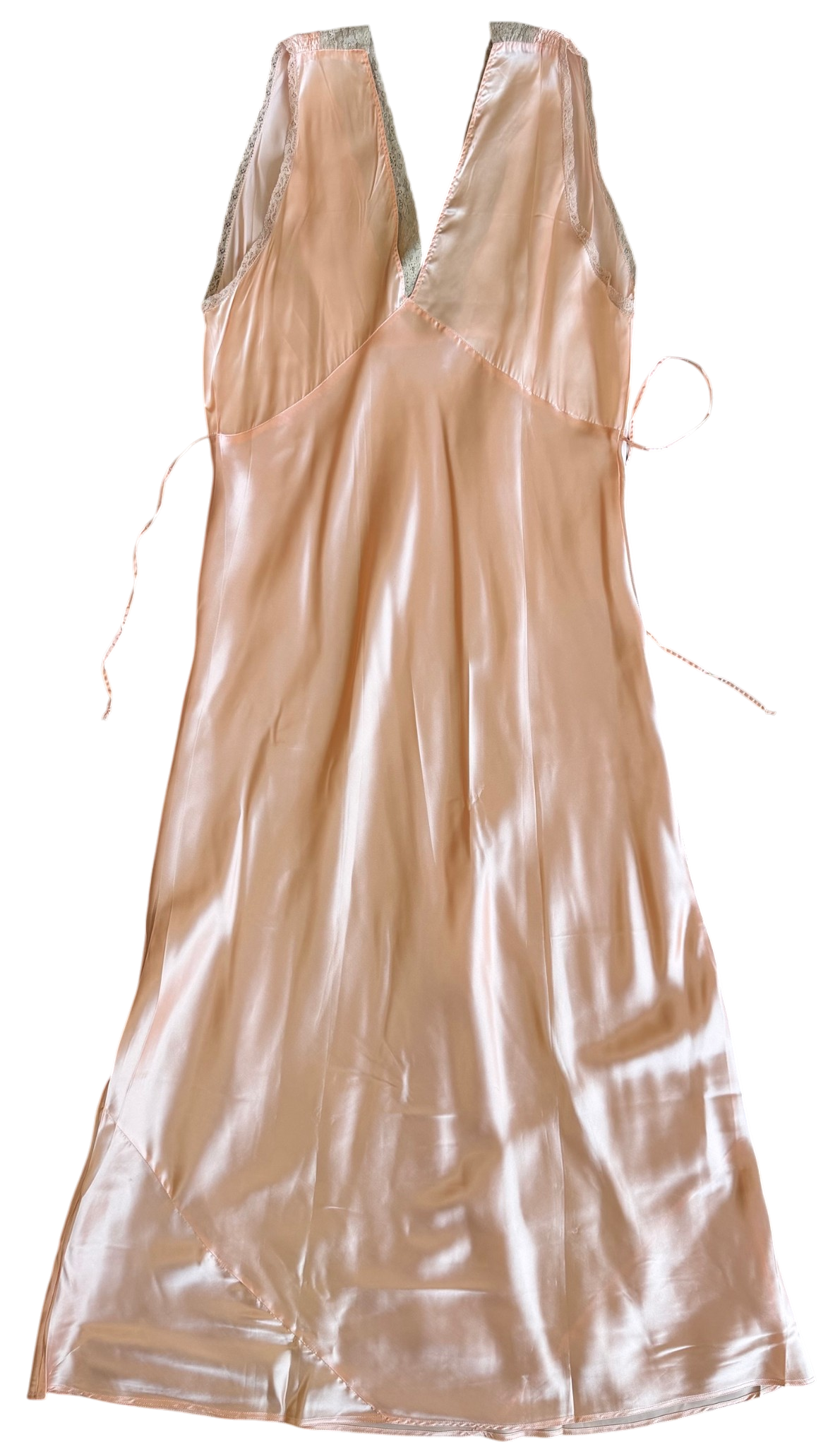 1930's Peach Satin Slip Dress