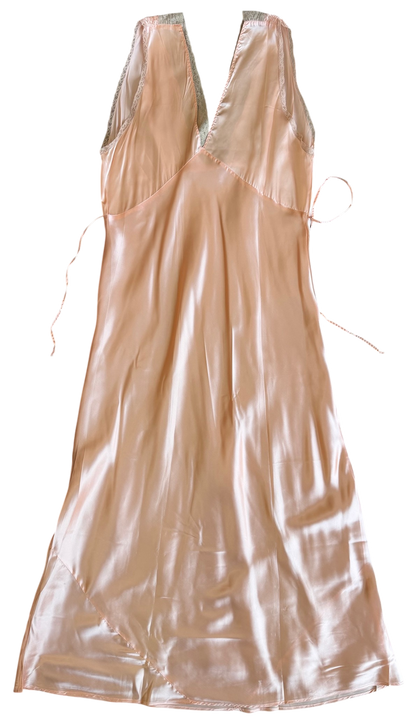 1930's Peach Satin Slip Dress