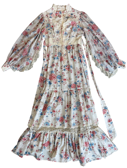 1970's Cotton Prairie Dress
