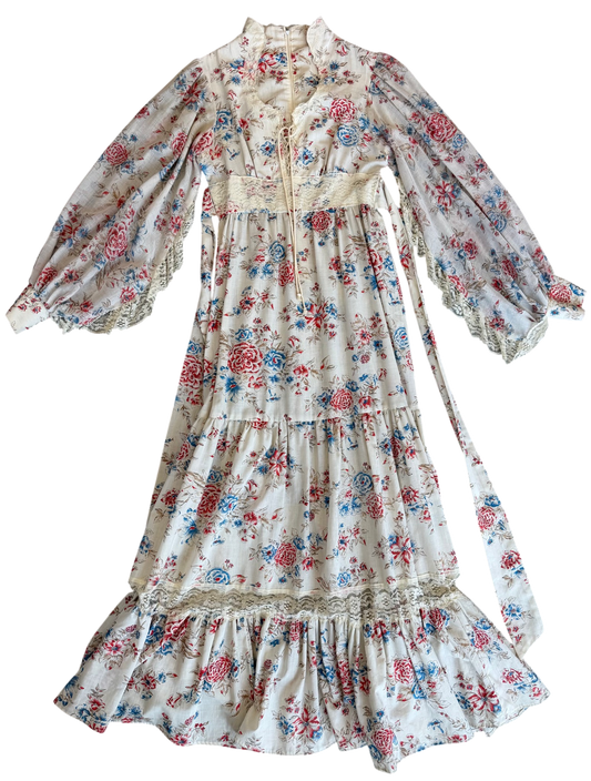 1970's Cotton Prairie Dress