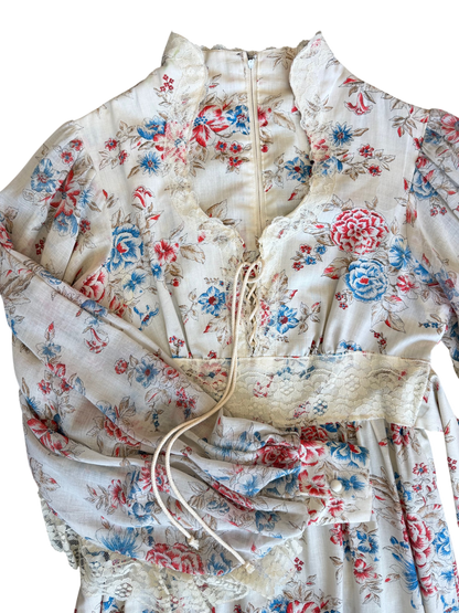 1970's Cotton Prairie Dress