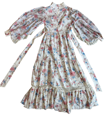 1970's Cotton Prairie Dress