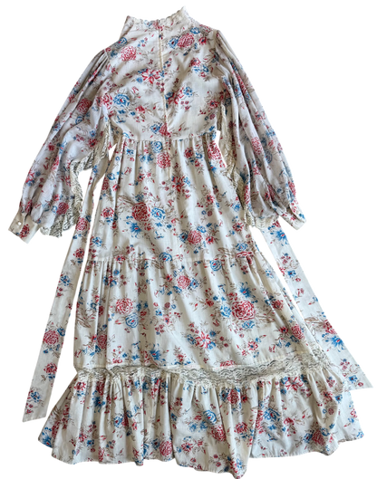 1970's Cotton Prairie Dress