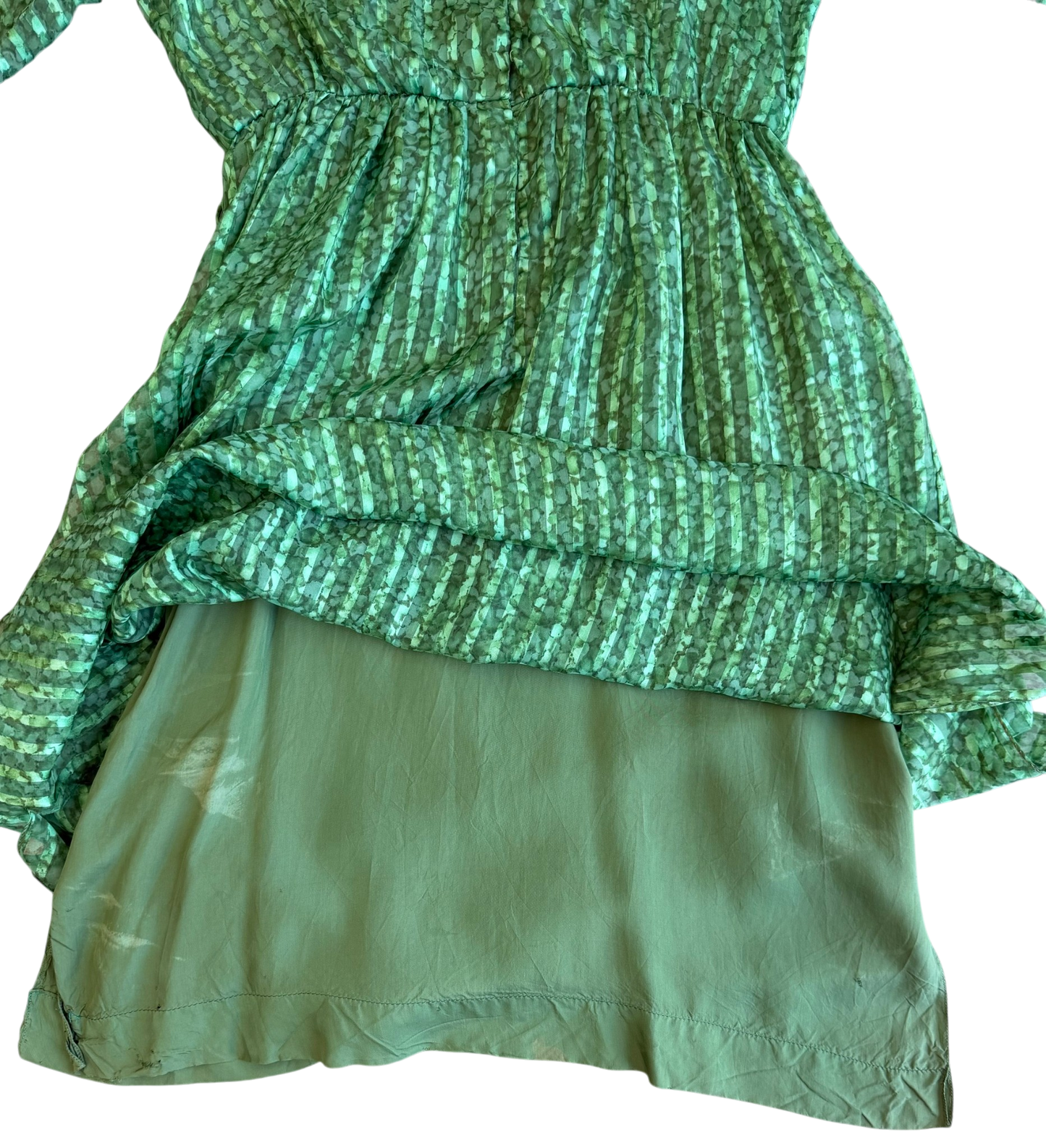 1970's Albert Capraro Green Dress