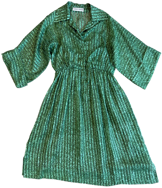 1970's Albert Capraro Green Dress
